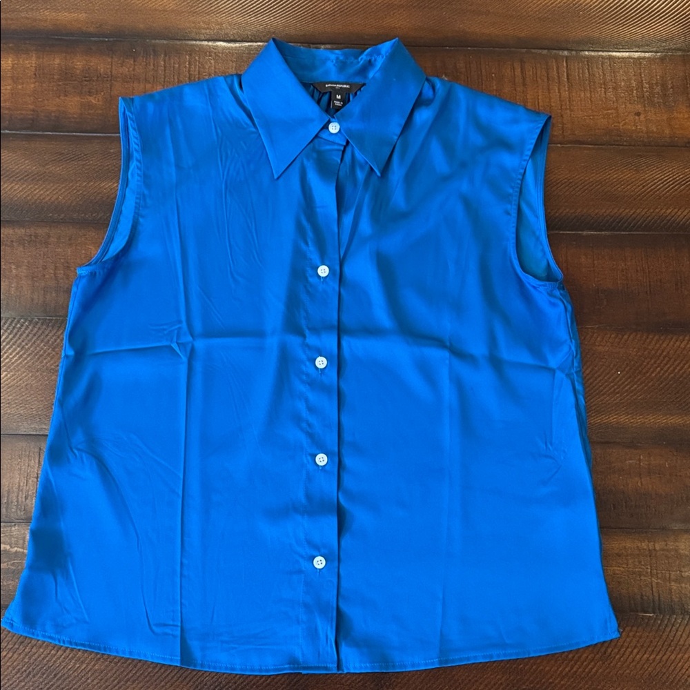 Banana Republice Sating Sleeveless Blue Women's Top